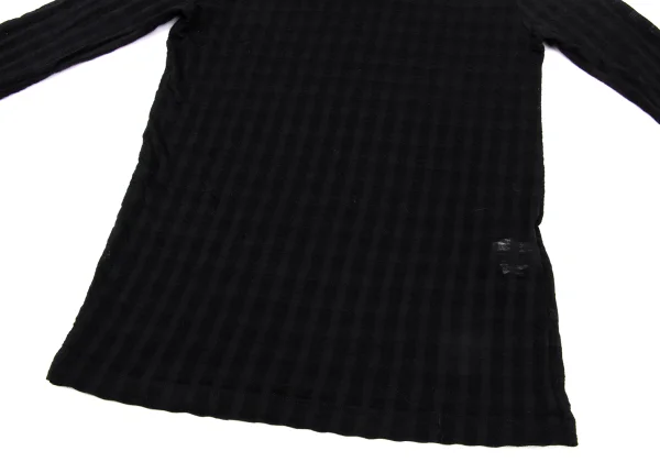 Y's Sheer Wool Plaid Weave Top K-175454_008