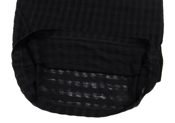Y's Sheer Wool Plaid Weave Top K-175454_009