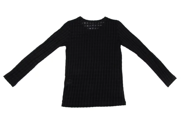 Y's Sheer Wool Plaid Weave Top K-175454_010