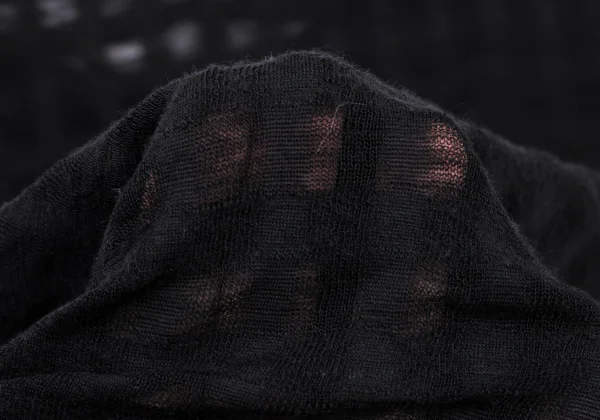 Y's Sheer Wool Plaid Weave Top K-175454_011