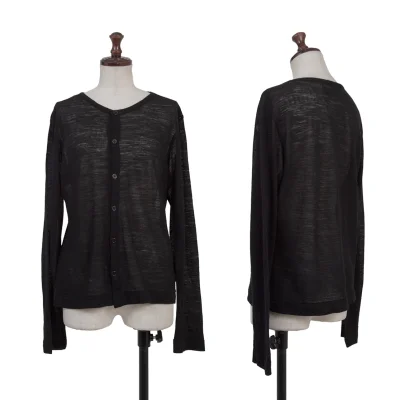 Yohji Yamamoto NOIR Wool See-through Knit Cardigan
