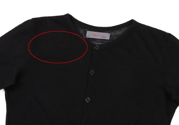 Yohji Yamamoto NOIR Wool See-through Knit Cardigan K-175464_003