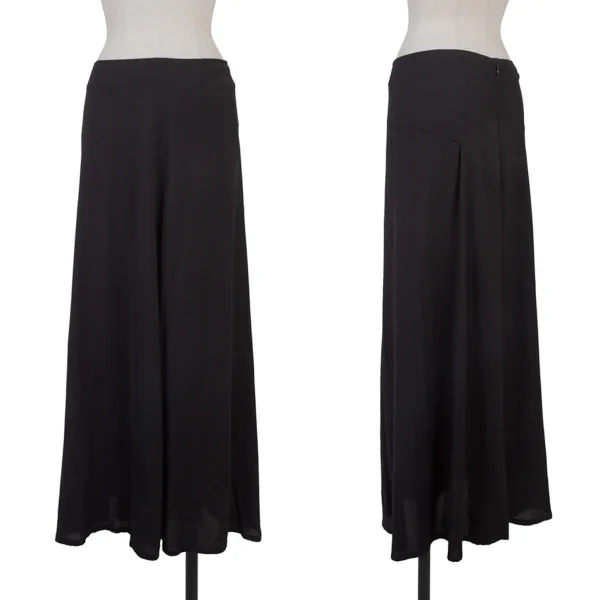 Yohji Yamamoto NOIR Wool Rayon Flare Skirt Black 3 K-175465_001
