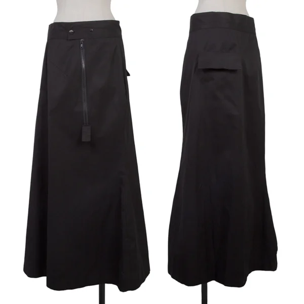 Yohji Yamamoto FEMME Cotton Flap Pocket Skirt Black 3 K-175466_001