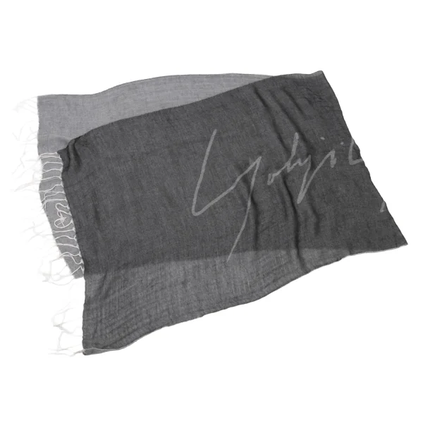 Unbranded Signature Logo Fringe Stole Grey  K-175469_001