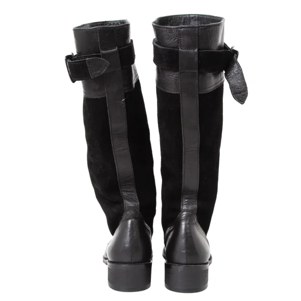 Y's Suede Switching Belted Leather Long Boots K-175470_005