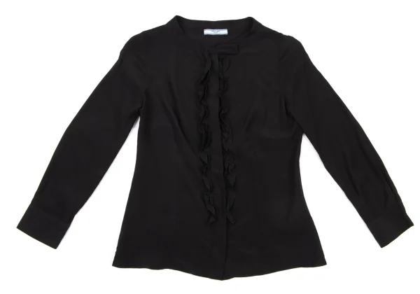 PRADA Silk Front Frill Blouse K-175475_002