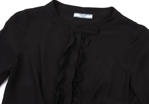 PRADA Silk Front Frill Blouse K-175475_003