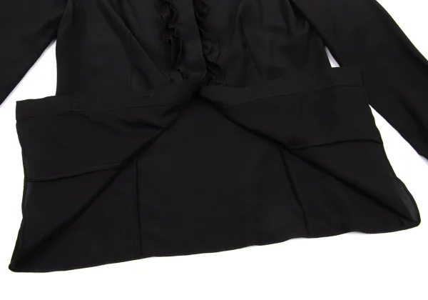 PRADA Silk Front Frill Blouse K-175475_011
