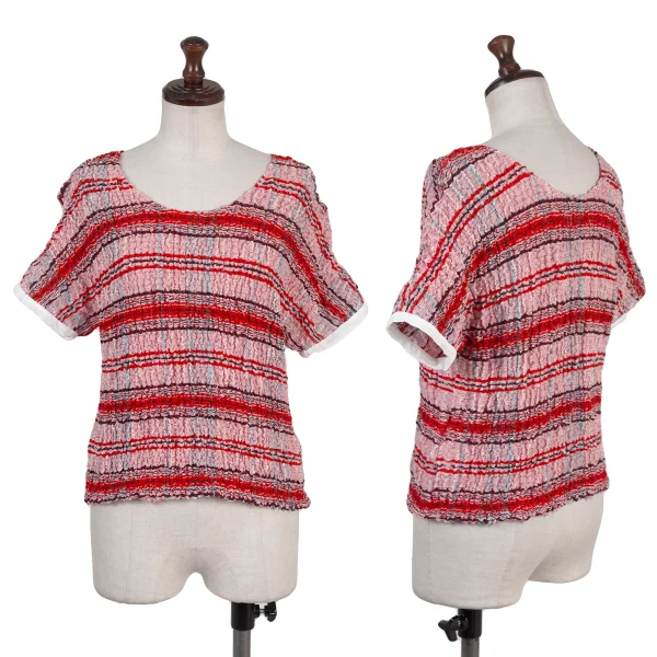 kwotias Cotton Blend Over Check Cauliflower Top Red 38 K-175476_001