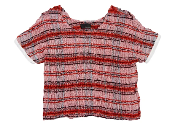 kwotias Cotton Blend Over Check Cauliflower Top K-175476_002