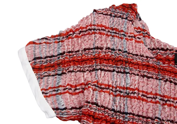 kwotias Cotton Blend Over Check Cauliflower Top K-175476_004