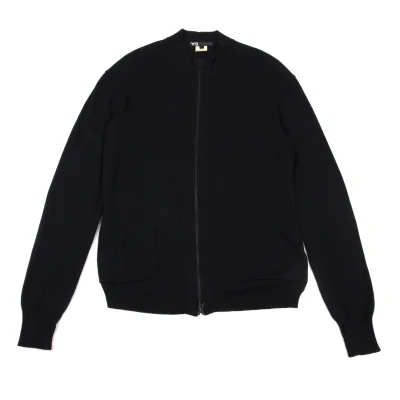 Y-3 Rib Switching Zip Up Knit Cardigan