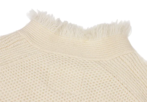 sacai Fringe Neck Chunky Knit Sweater K-175491_012