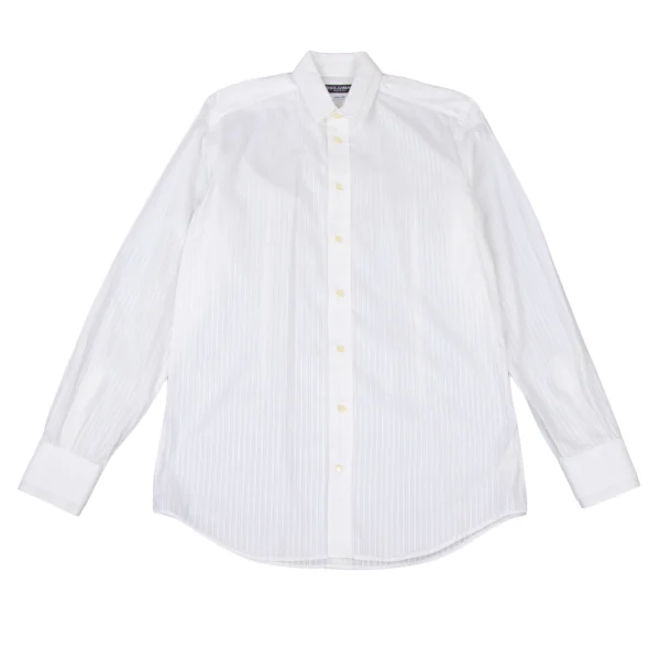 DOLCE&GABBANA Sheer Stripe Layered Design Shirt White 41 K-175497_001