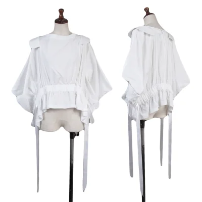 COMME des GARCONS Waist Drawstring Cotton Blouse