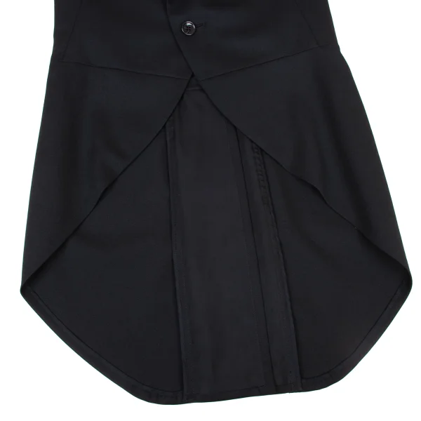 BLACK COMME des GARCONS Wool Hooded Sleeveless Morning Jacket K-175515_011