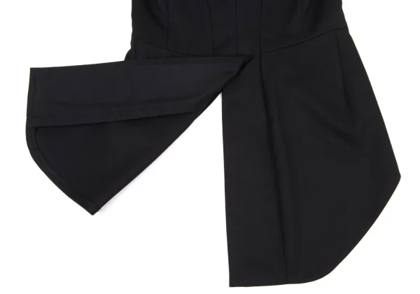 BLACK COMME des GARCONS Wool Hooded Sleeveless Morning Jacket K-175515_015