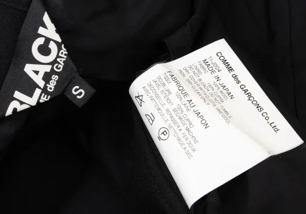 BLACK COMME des GARCONS Wool Hooded Sleeveless Morning Jacket K-175515_017