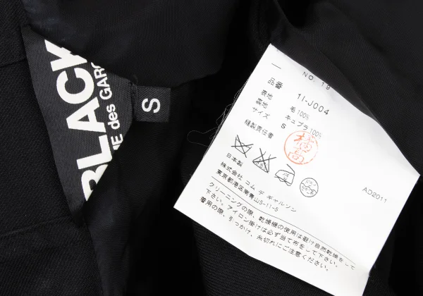 BLACK COMME des GARCONS Wool Hooded Sleeveless Morning Jacket K-175515_018