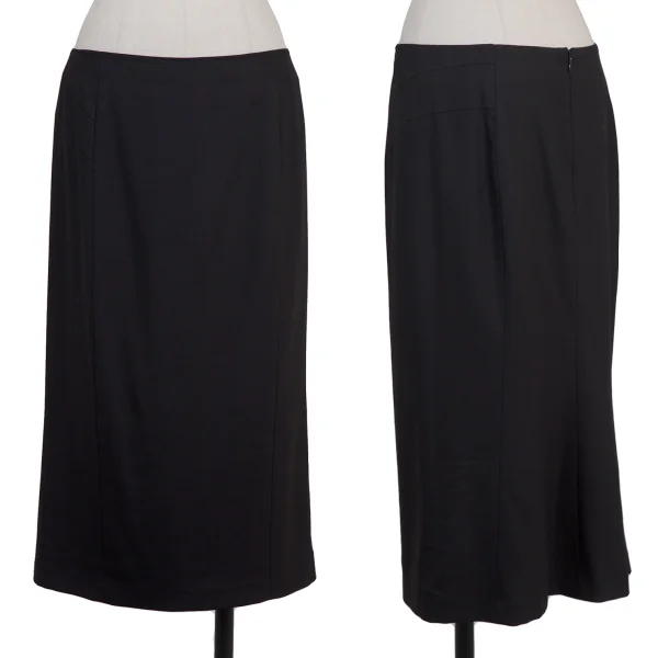 yoshie inaba Wool Blend Stretch Darted Skirt Black 11 K-175522_001
