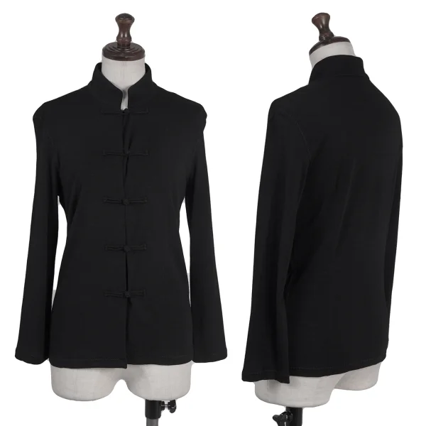 L'EQUIPE YOSHIE INABA Wool Stretch Chinese Buttons Top Black 9 K-175525_001