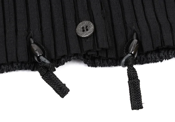 ISSEY MIYAKE Mesh Pleats Switching Drawcord Vest K-175528_009
