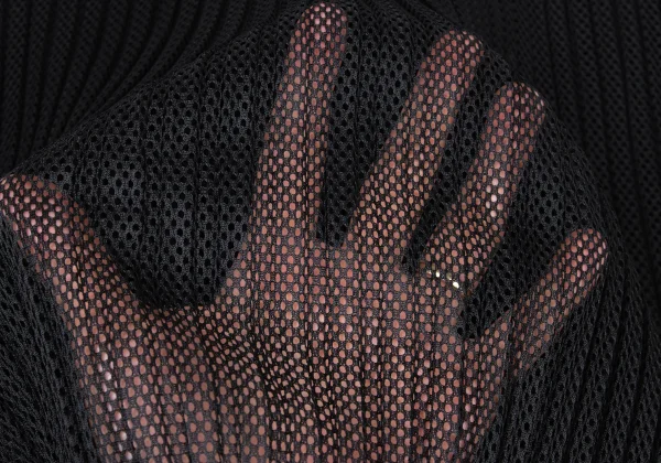 ISSEY MIYAKE Mesh Pleats Switching Drawcord Vest K-175528_012