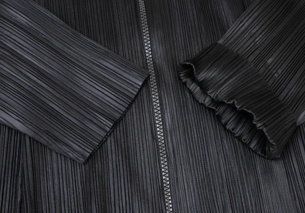 ISSEY MIYAKE Pleated Zip Up Mock Neck Top K-175529_006
