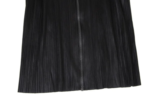 ISSEY MIYAKE Pleated Zip Up Mock Neck Top K-175529_007