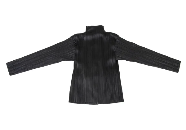 ISSEY MIYAKE Pleated Zip Up Mock Neck Top K-175529_009