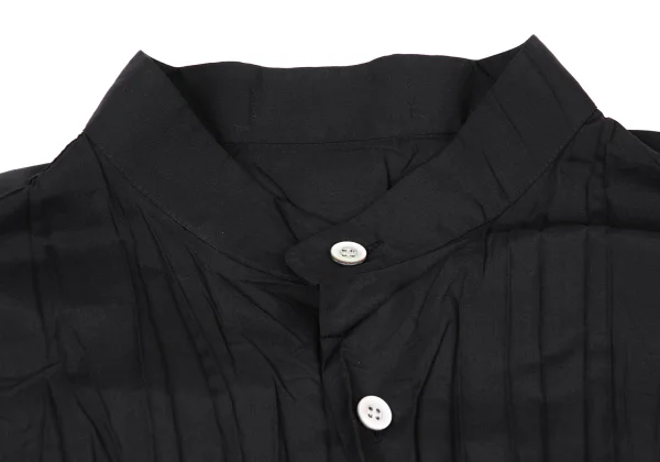 Unbranded Pleated Band Collar Short Sleeve Shirt K-175530_003