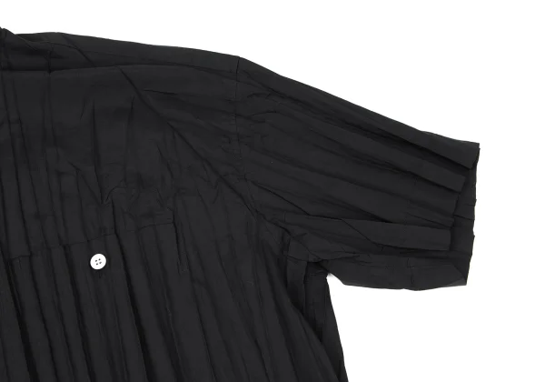 Unbranded Pleated Band Collar Short Sleeve Shirt K-175530_006