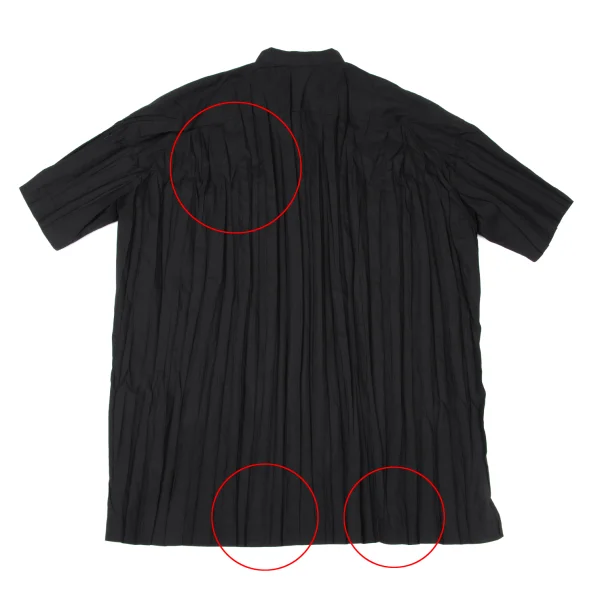 Unbranded Pleated Band Collar Short Sleeve Shirt K-175530_009