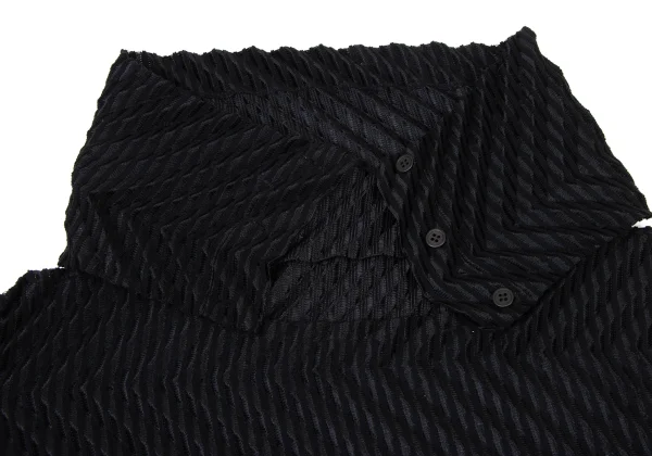 ISSEY MIYAKE me Neck Design Pile Zigzag Pleated Top K-175532_005