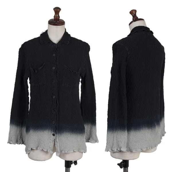 ISSEY MIYAKE me Gradation Hem Cauliflower Cardigan Black,Grey Free K-175534_001