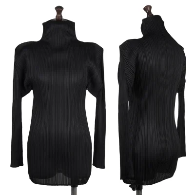 PLEATS PLEASE Pleated Mock Neck T Shirt