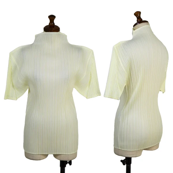 PLEATS PLEASE Turtle Neck T Shirt Cream 4 K-175536_001