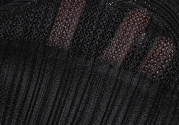 PLEATS PLEASE Drawcord Hem Mesh Switching T Shirt K-175539_010