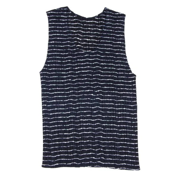 PLEATS PLEASE Stripe Print Sleeveless Top K-175540_002