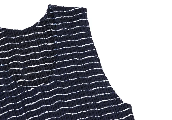 PLEATS PLEASE Stripe Print Sleeveless Top K-175540_005