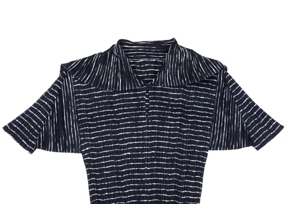 PLEATS PLEASE Striped Print Skipper Sailor-Collar Blouse K-175541_003