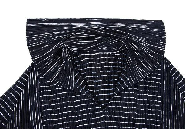 PLEATS PLEASE Striped Print Skipper Sailor-Collar Blouse K-175541_007