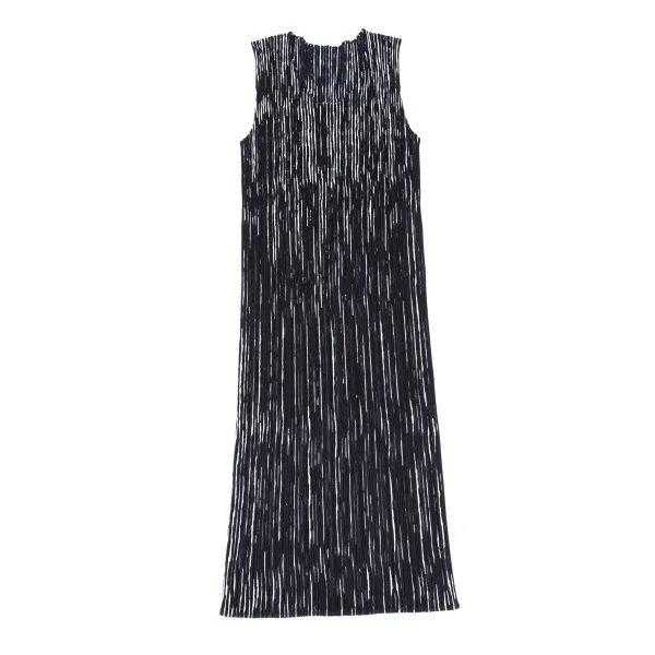 PLEATS PLEASE Striped Print Sleeveless Dress K-175542_002