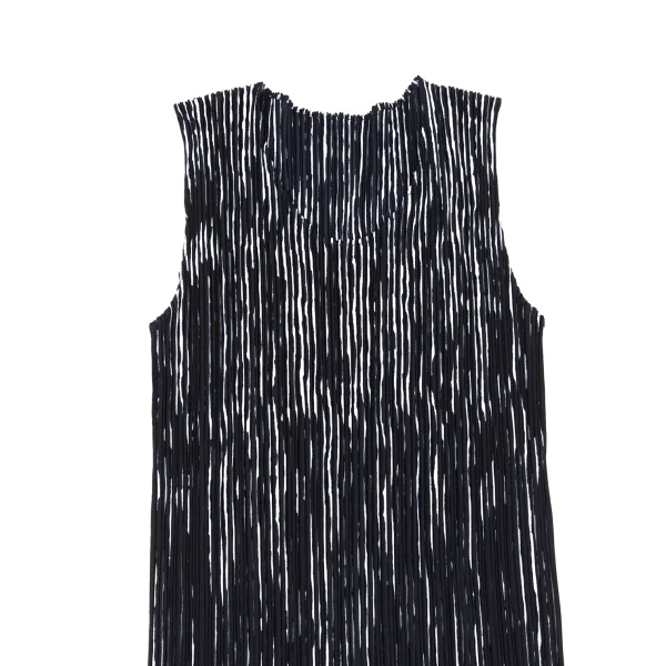 PLEATS PLEASE Striped Print Sleeveless Dress K-175542_003
