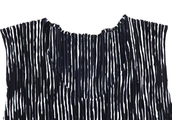 PLEATS PLEASE Striped Print Sleeveless Dress K-175542_004