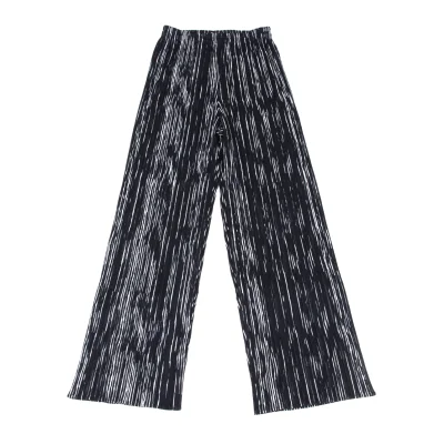 PLEATS PLEASE Striped Print Straight Pants