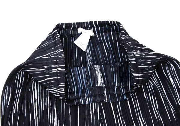 プリーツプリーズPLEATS PLEASE ストライププリントストレートパンツ 紺白2 K-175543_003