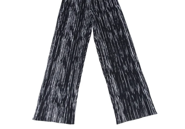 プリーツプリーズPLEATS PLEASE ストライププリントストレートパンツ 紺白2 K-175543_004