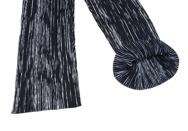 プリーツプリーズPLEATS PLEASE ストライププリントストレートパンツ 紺白2 K-175543_005